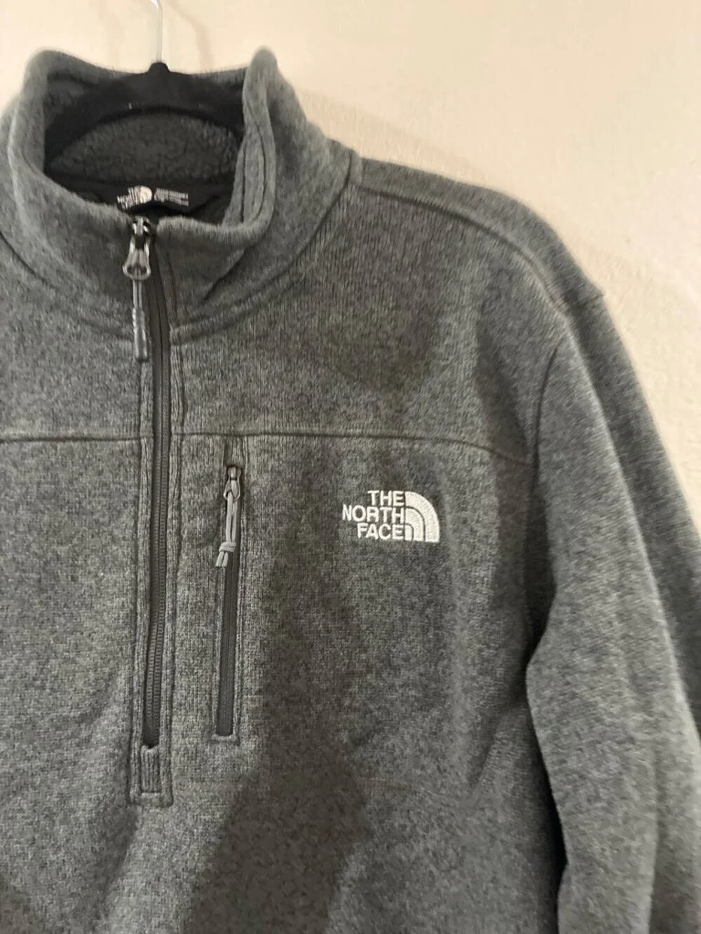 The North Face Men's Gordon Lyons Quarter Zip Jacket sweater-knit fleece size L